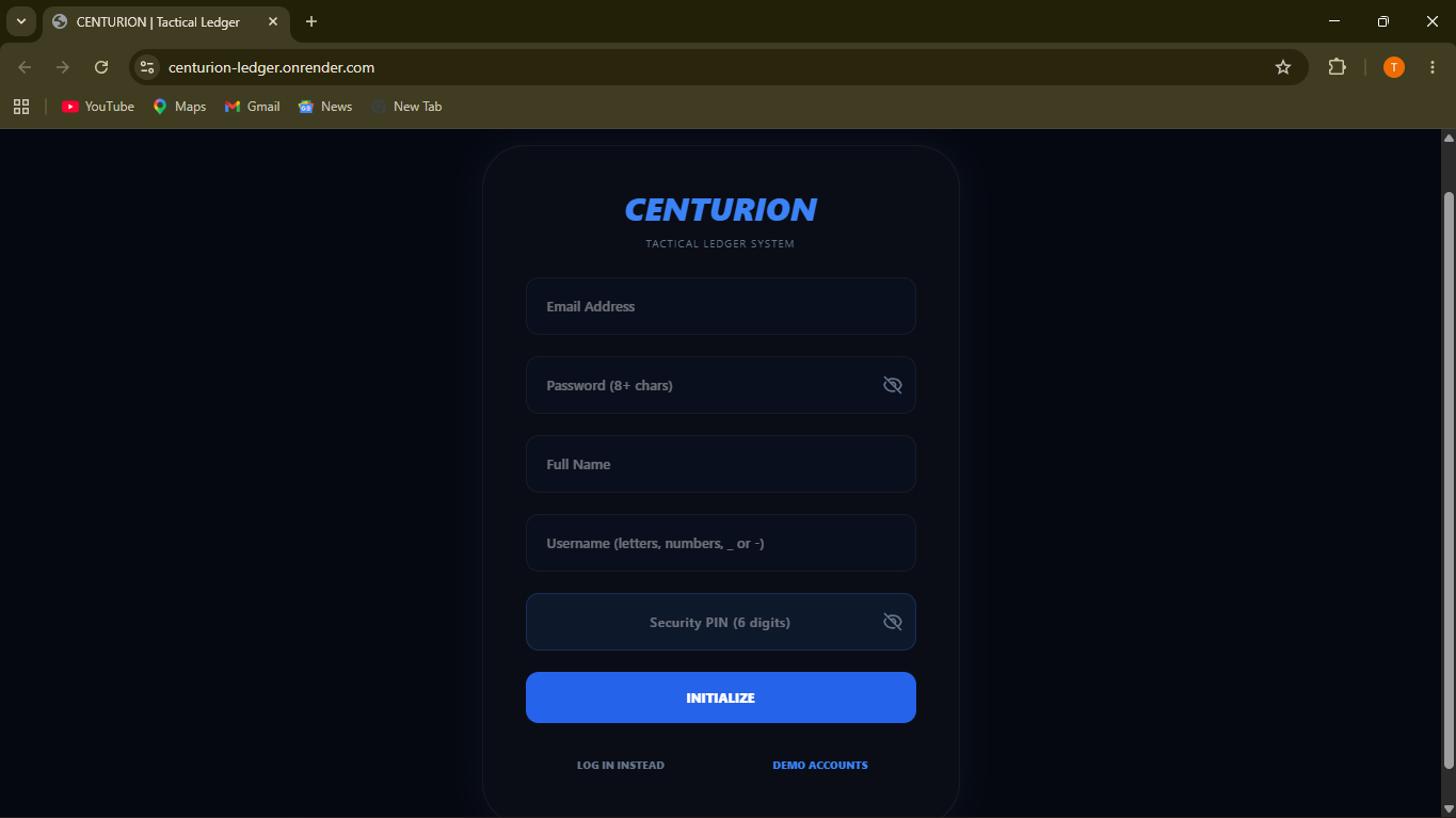 CENTURION Banking Ledger Interface